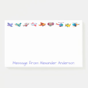 Reihe farbiger Flugzeuge personalisieren Notizen