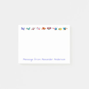 Reihe farbiger Flugzeuge personalisieren Notizen