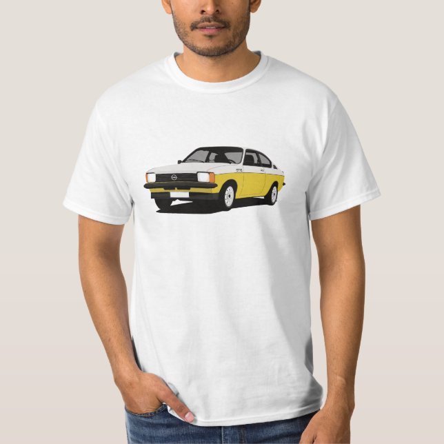 Reihe Opels Kadett GT/E. c. - weiß-gelb T-Shirt (Vorderseite)