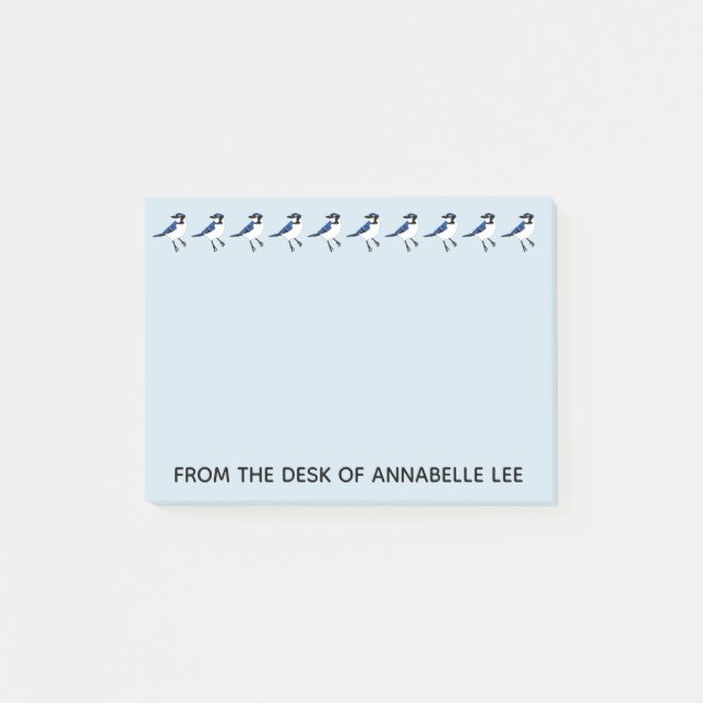 Reihe von Bluejays personalisieren Post-it Klebezettel (Vorderseite)