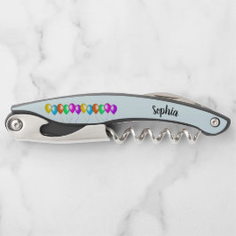 Reihe von farbenfrohen, hellen Balloons Streamers Kellnermesser