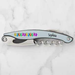 Reihe von farbenfrohen, hellen Balloons Streamers  Kellnermesser