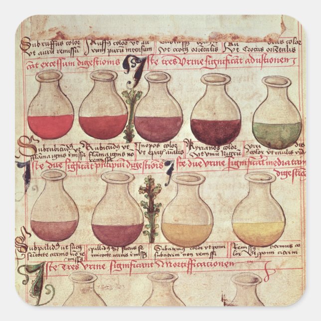 Reihe von Flags für die Urinanalyse Quadratischer Aufkleber (Vorderseite)