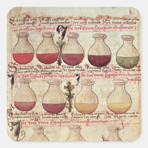 Reihe von Flags für die Urinanalyse Quadratischer Aufkleber