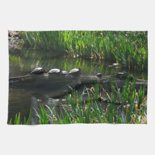 Reihe von grünen Naturfotos von Schildkröten Geschirrtuch