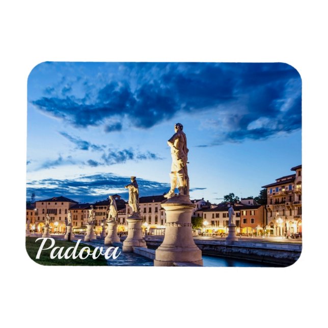 Reihe von illuminierten Statuen in Padova Magnet (Horizontal)