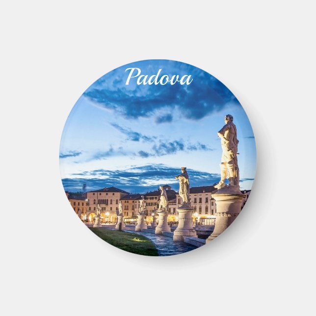 Reihe von illuminierten Statuen in Padova Magnet (Vorne)