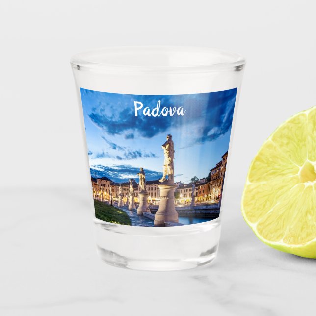 Reihe von illuminierten Statuen in Padova Schnapsglas (Vorderseite)