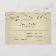 Reihe von Lichtern Hochzeit RSVP-Karten