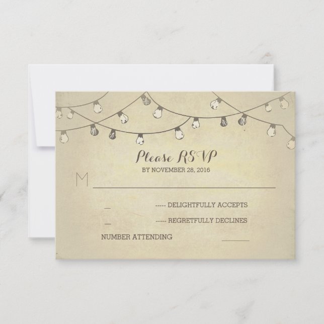 Reihe von Lichtern Hochzeit RSVP-Karten RSVP Karte (Vorderseite)