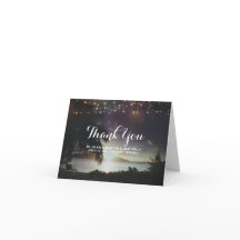 Reihe von Lights Beach Sunset Wedding Vielen Dank