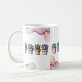 Reihe von mini getopften Sukkulenten Kaffeetasse