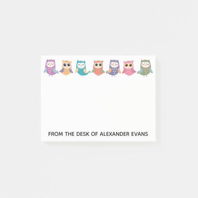 Reihe von Niedlichen Pastelschalen Post-it Klebezettel (Vorderseite)