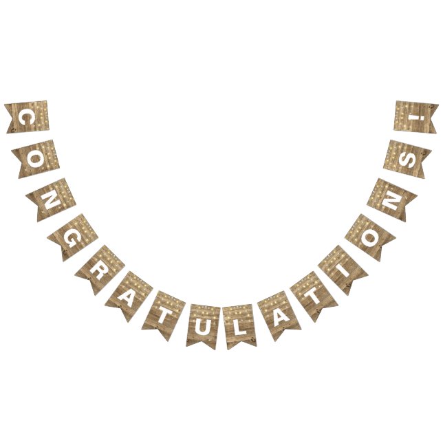 Reihe von Party-Leuchten auf rustikalem Holz Wimpelkette (Alle)