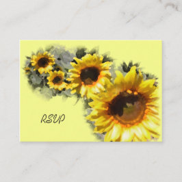 Reihe von Sonnenblumen Hochzeitskarte für RSVP-Rea Begleitkarte