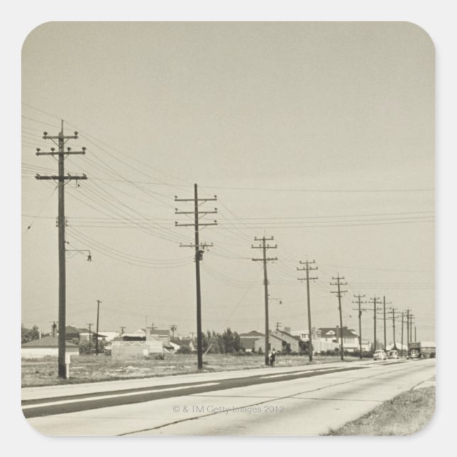 Reihe von Strompolen Quadratischer Aufkleber (Vorderseite)