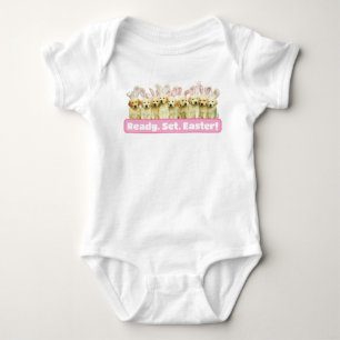 Reihe von Welpen-Häschen Baby Strampler