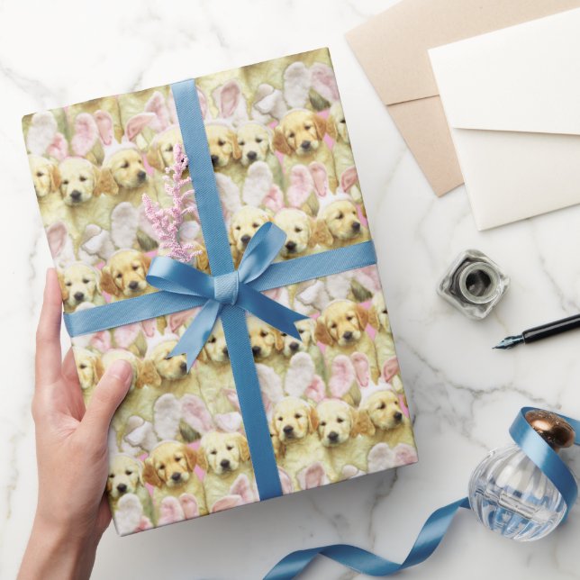 Reihe von Welpen-Häschen Geschenkpapier (Schenken)
