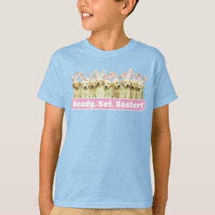 Reihe von Welpen-Häschen T-Shirt