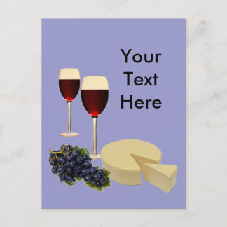 Reihe Wein und Käse Postkarte