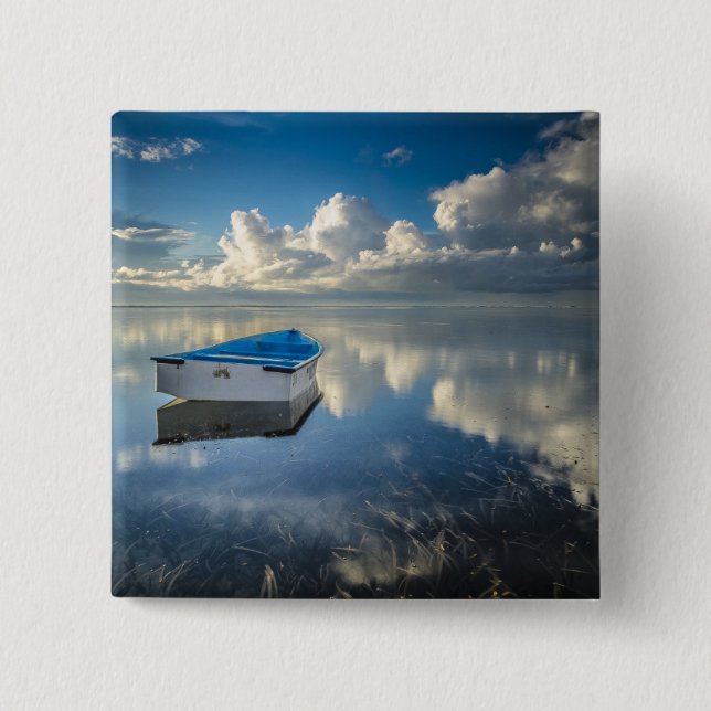 Reihen-Boot auf dem Wasser Button (Vorderseite)