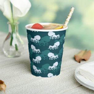 Reihen des Octopusmusters Pappbecher