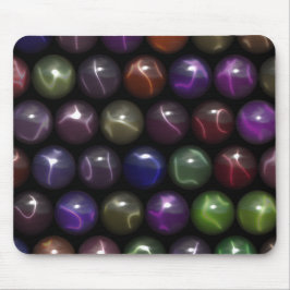Reihen von Katzenaugen-Murmeln Mousepad