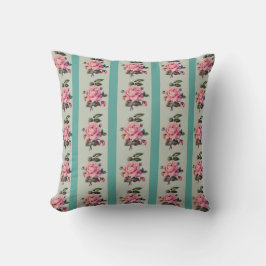 Reihen von Rose auf Soft Blue Kissen