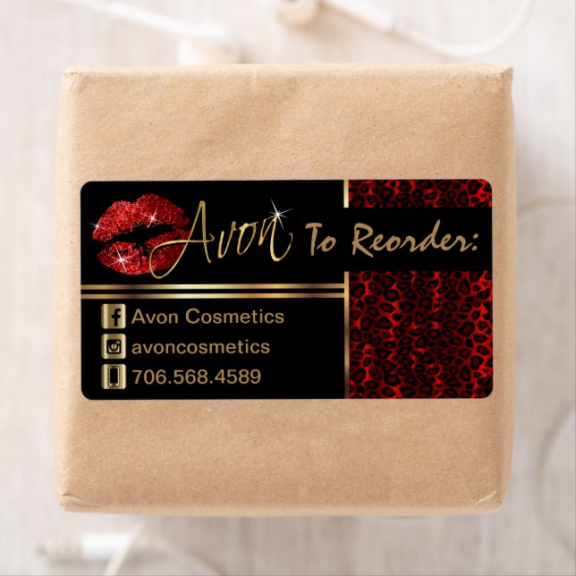 Reihenfolge - Avon - Leopard & Red Glitzer Lippen (Insitu)
