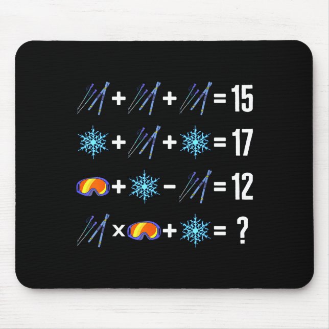Reihenfolge der Mathematikoperation Ski fahren Sch Mousepad (Vorne)