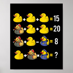 Reihenfolge der Operationen Duckie Quiz Gummiente Poster