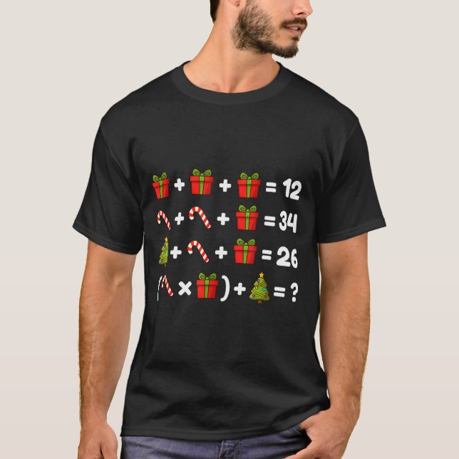 Reihenfolge der Operationen Quiz Weihnachten Mathe T-Shirt (Vorderseite)