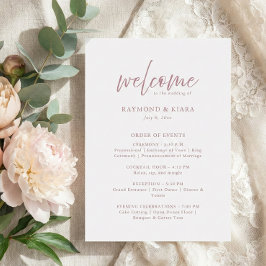 Reihenfolge der Veranstaltungen Dusty Pink Wedding Programm