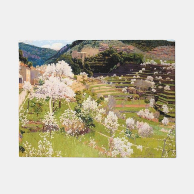 Reihengarten auf Mallorca (von Santiago Rusiñol) Fußmatte (Vorderseite)