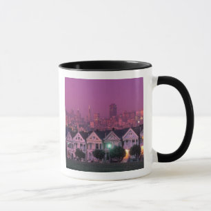 Reihenhäuser am Sonnenuntergang in San Francisco, Tasse