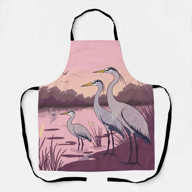 Reiher am See Schürze (Vorderseite)
