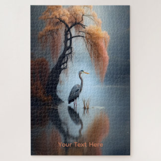 Reiher an der Seewand Kunst Puzzle