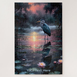 Reiher an der Seewand Kunst Puzzle