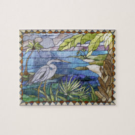 Reiher-Buntglas-Puzzlespiel Puzzle