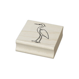 Reiher-Linienkunst – Minimalistische Vogelillustra Gummistempel