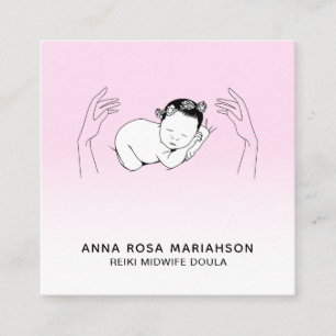 *~* Reiki Birthing Midfrau Geburtshilfe Coach Doul Quadratische Visitenkarte