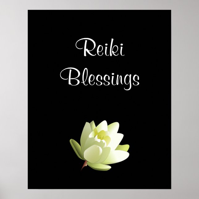 Reiki Blessings white Lilly Poster (Vorne)