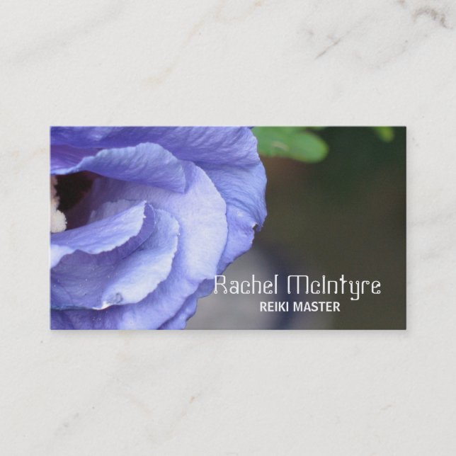 Reiki Blue Hibiskus Business Card Visitenkarte (Vorderseite)