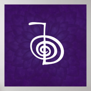 Reiki Cho Ku Rei - im lila Lotos Poster