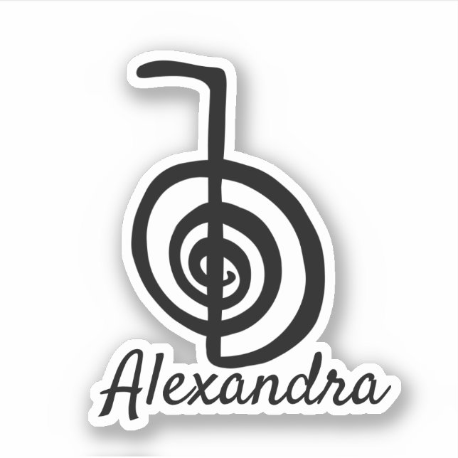 Reiki: Cho Ku Rei: Monogram Add Name Sticker (Vorderseite)
