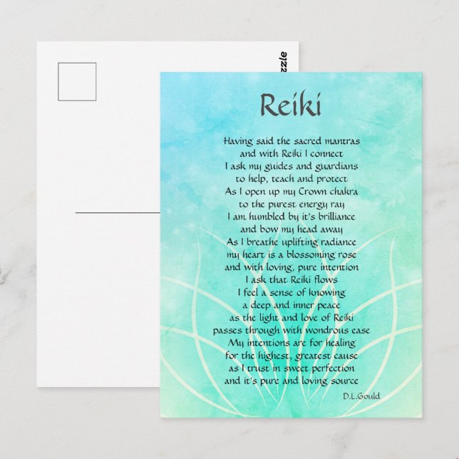 Reiki Connection Gedicht Art Postkarte (Vorne/Hinten)