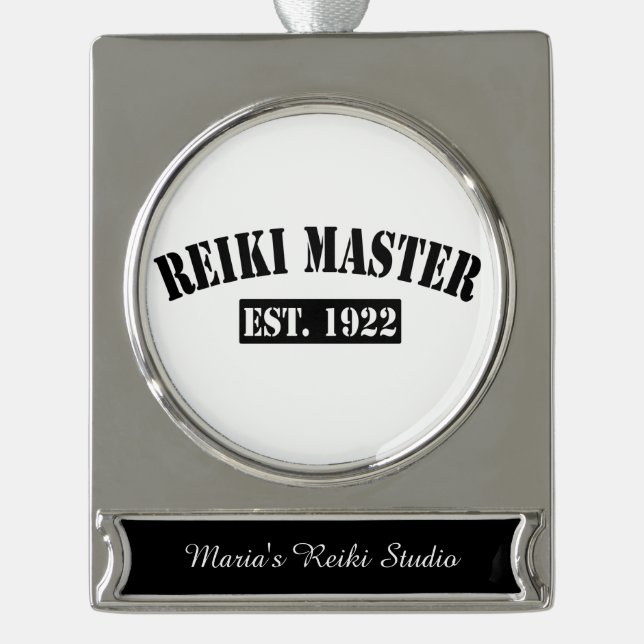 Reiki Designs Banner-Ornament Silber (Vorderseite)