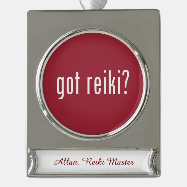 Reiki Designs Banner-Ornament Silber (Vorderseite)