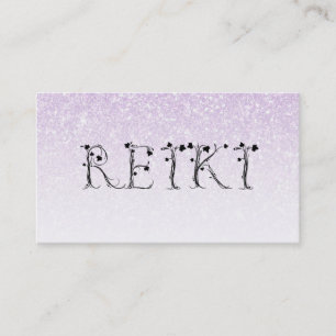 *~*  REIKI Efeu Typografie Lavendel Glitter Visitenkarte
