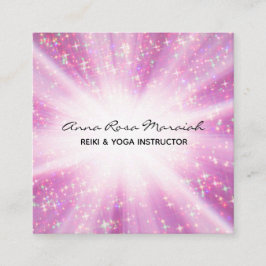 *~* Reiki Energy Healing Rays Light Worker Glitzer Quadratische Visitenkarte